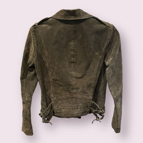 BCBGeneration Olive Suede Moto Jacket - Size XS - 100% Leather - Picture 4 of 7